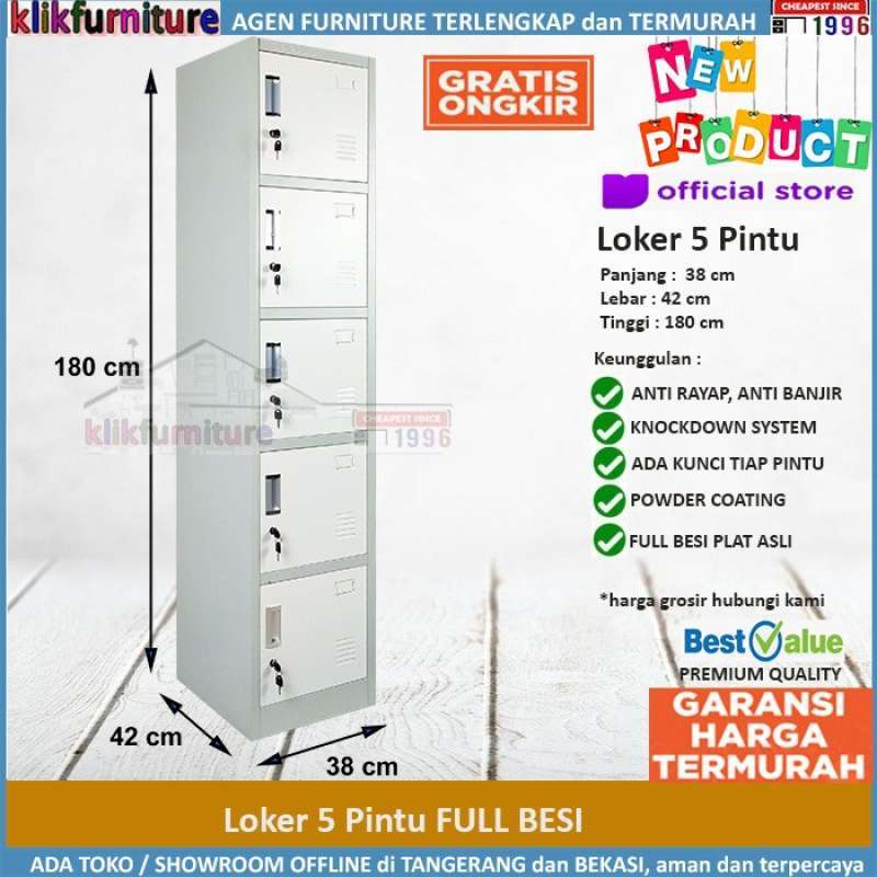 Jual Lemari Loker Locker 5 Pintu Full Besi SAPPORO KOLN 5
