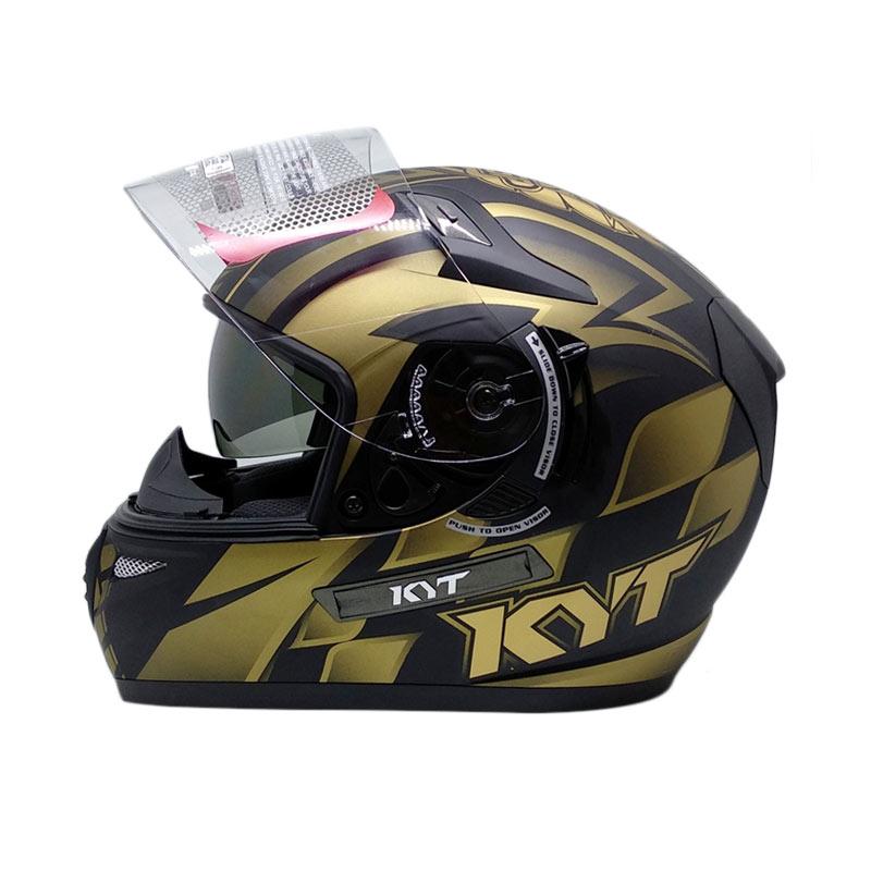 Jual KYT K2 Rider World GP Double Visor Helm Full Face Black Gold
