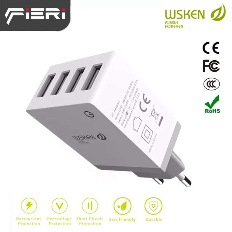 Jual Fieri Wsken Safe 4 USB Ports Charger Adaptor Adapter Fast Charging