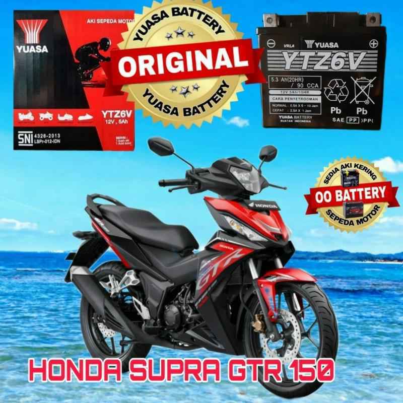 Jual Aki Kering Motor HONDA SUPRA GTR 150 Original Yuasa Ytz6V 12Volt