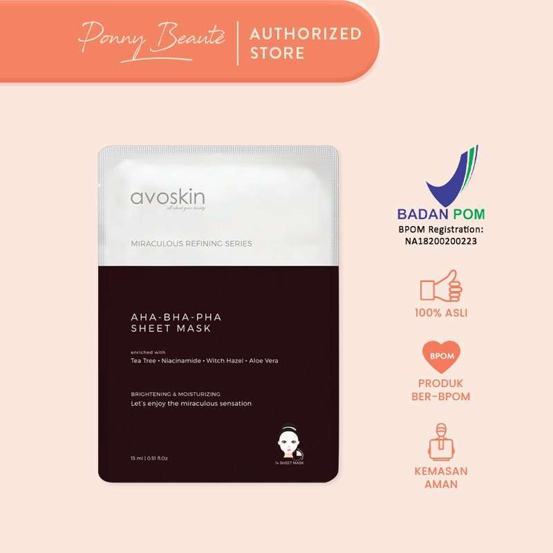 Jual Avoskin Miraculous Refining AHA - BHA - PHA Sheet Mask - 15ml di ...