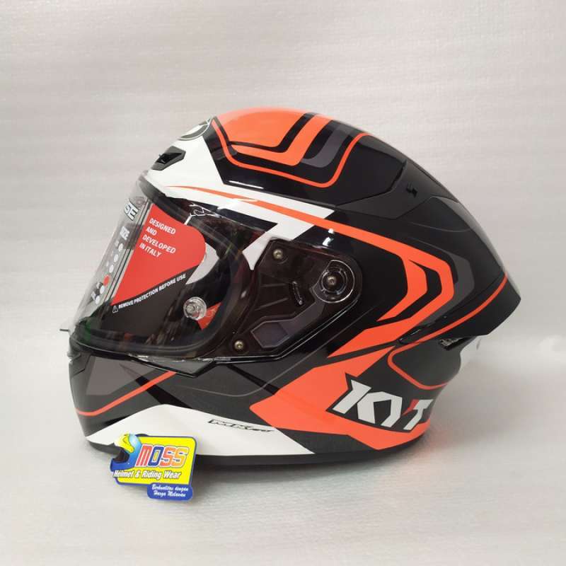 Jual Helm KYT TT Course Overtech Black/Orange Fullface Original di
