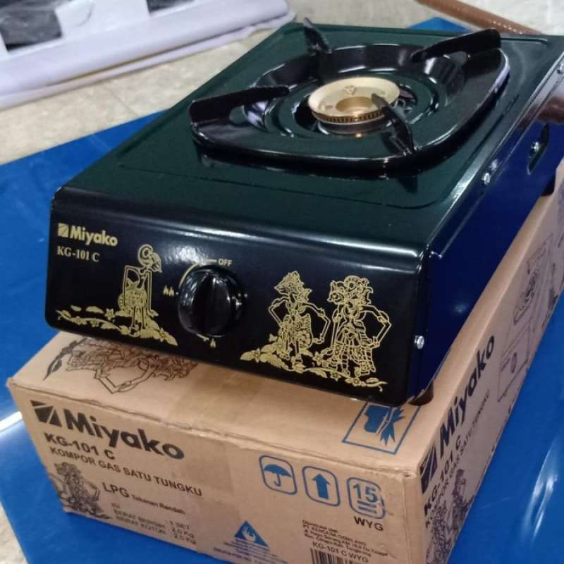 Jual MIYAKO KOMPOR GAS 1 TUNGKU KG 101 C DENGAN BURNER KUNINGAN MOTIF