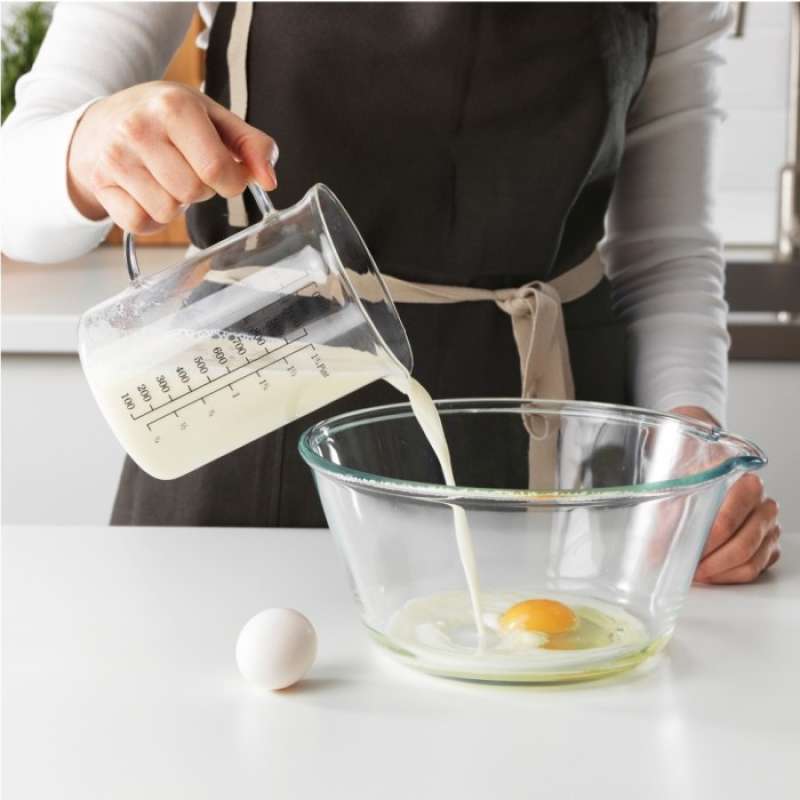 Promo Cangkir Ukur Gelas Takar Measuring Jug Kaca Bening 1000ml 1L Ikea