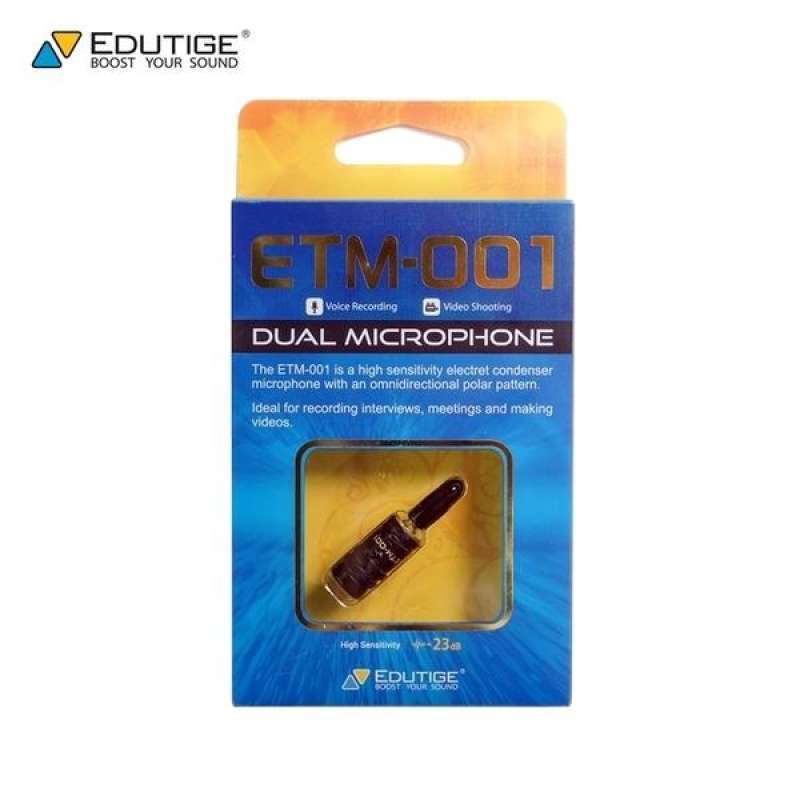 Rme Interface Microfono EDUTIGE ETM-001 Con Connettore 3,5 Mm 3 Poli - Perfetto Per GoPro, DSLR, PC E Registratori Audio, Leggero E Compatto Microfono Capsula Per PC