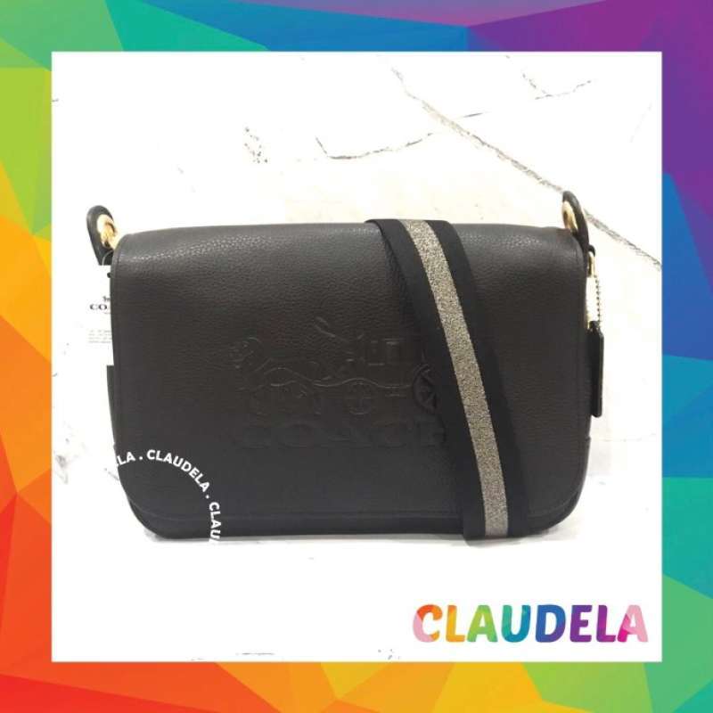 Jual COACH Jes Messenger Shoulder Bag in Black Leather di Seller
