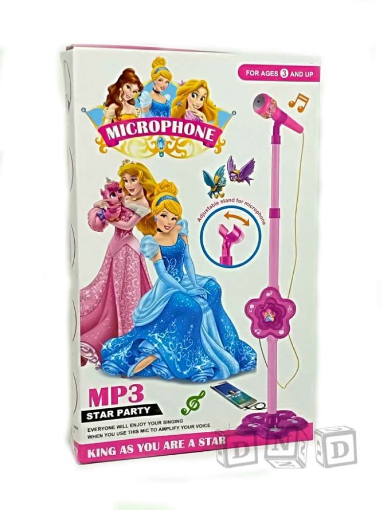 Jual MAINAN ANAK MICROPHONE PRINCESS MIC SINGLE TIANG LAMPU BUNGA