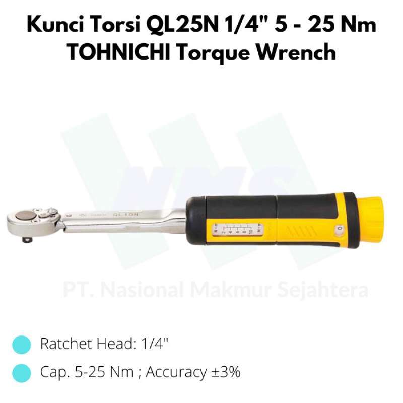 Jual Tohnichi Adjustable Torque Wrench QL25N Click Type 525 Nm