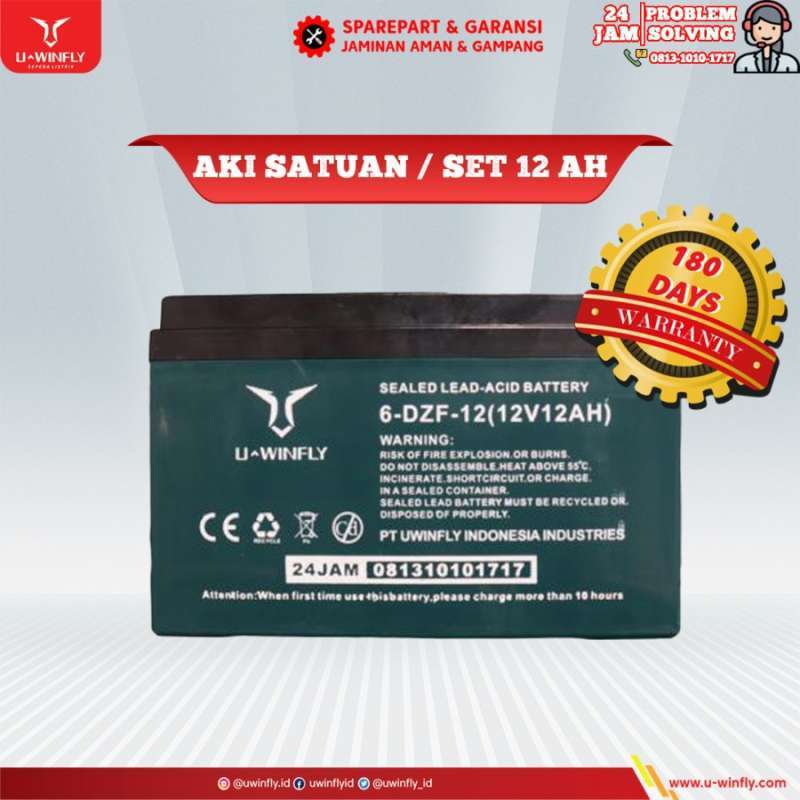 Jual Aki Sepeda Listrik A12 Uwinfly Original Terbaru - Harga Promo