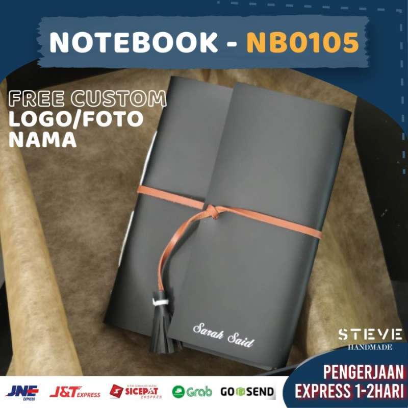 Jual FREE ONGKIR Notebook Kulit Buku Tulis Catatan Free Custom nama