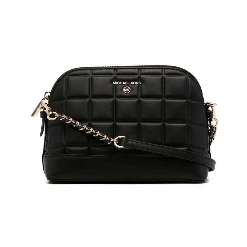 Jual Michael Kors Large Quilted Leather Dome Crossbody Bag Black Di