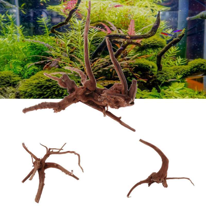 Promo 2pack Aquarium Wood Trunk Stump Branches Plant Hide Cave