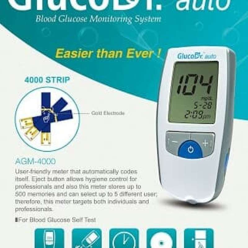 Jual GlucoDr. Auto Alat Tes Gula Darah Gluco Dr Auto Glucometer GlucoDr ...
