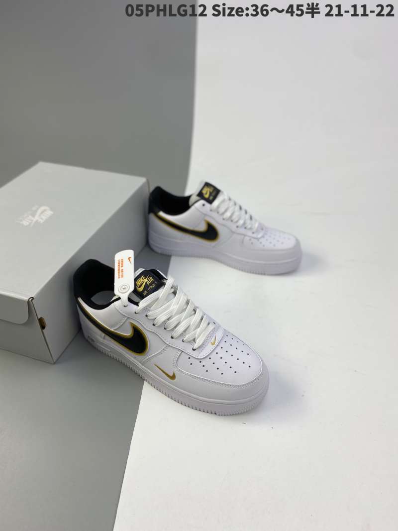 Jual Nike Air Force 1 react lv8 white black gold original last original ...