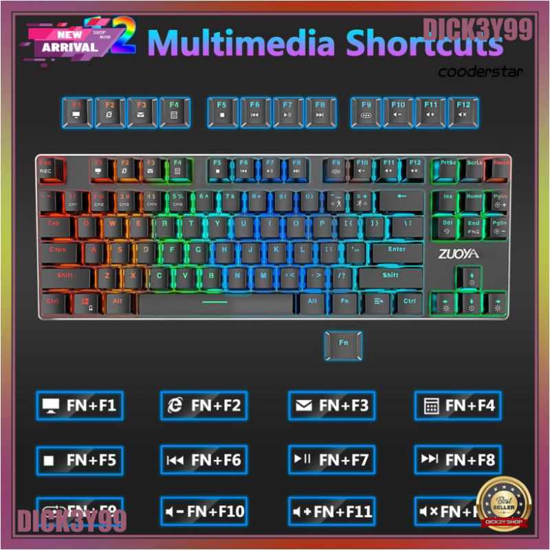 Jual Zuoya X51 Mechanical Keyboard 87 Keys Rgb Backlight English Di ...