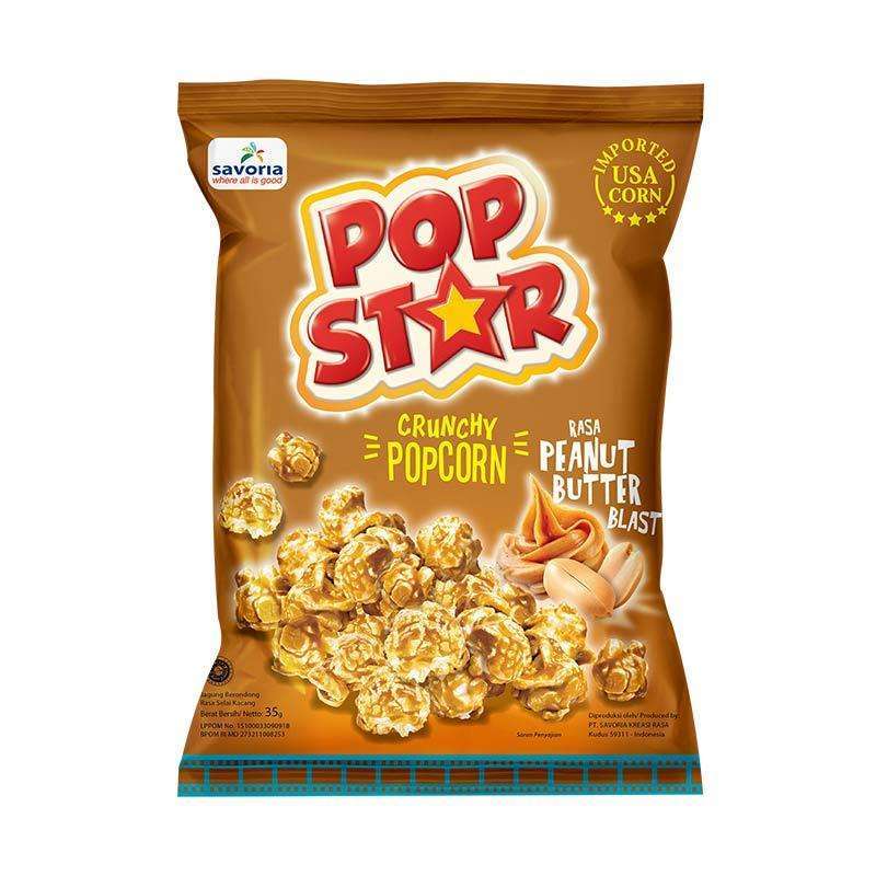 Jual POPSTAR Crunchy Popcorn Rasa Peanut Butter Blast [35 g] di Seller ...