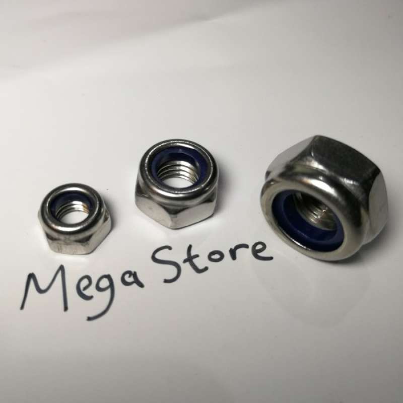 Jual MUR NYLON LOCK NUT M10 STAINLESS 304 UNTUK KUNCI 17 BAUT 17 ANTI