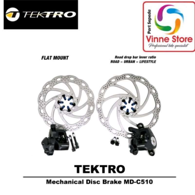 Jual Tektro MDC510 Mechanical Disc Brake Flat Mount Roadbike/gravel
