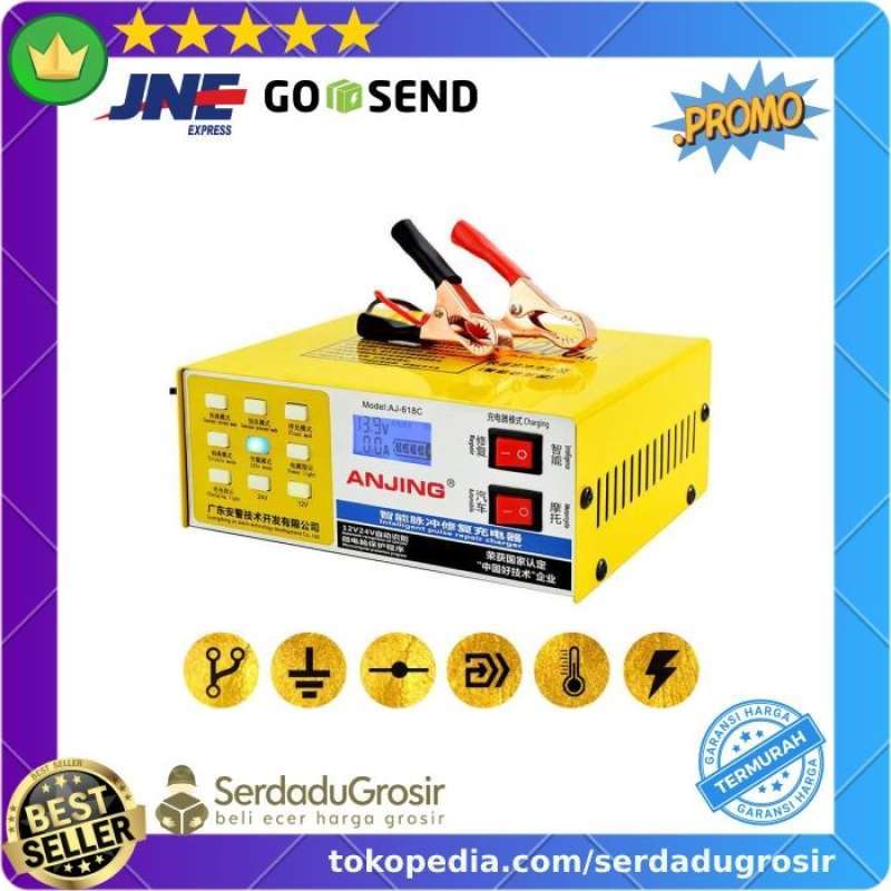 Promo RECOMMENDED Charger Aki Mobil Motor Alat Cas Aki Otomatis 130W