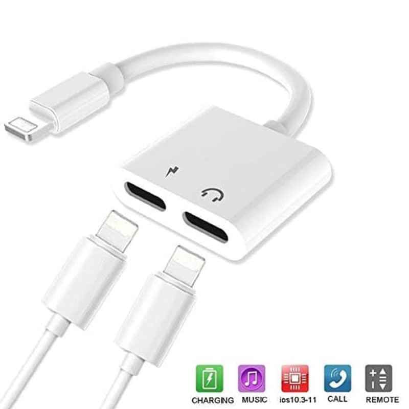Promo KABEL LIGHTNING SPLITTER Audio + Charge Adapter for iPhone X/7/7
