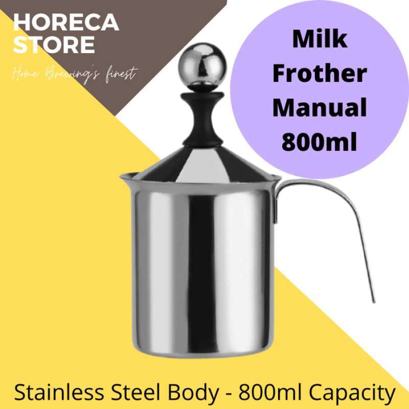 Jual Milk Frother Manual Stainless Steel 800Ml Pengocok Susu Manual