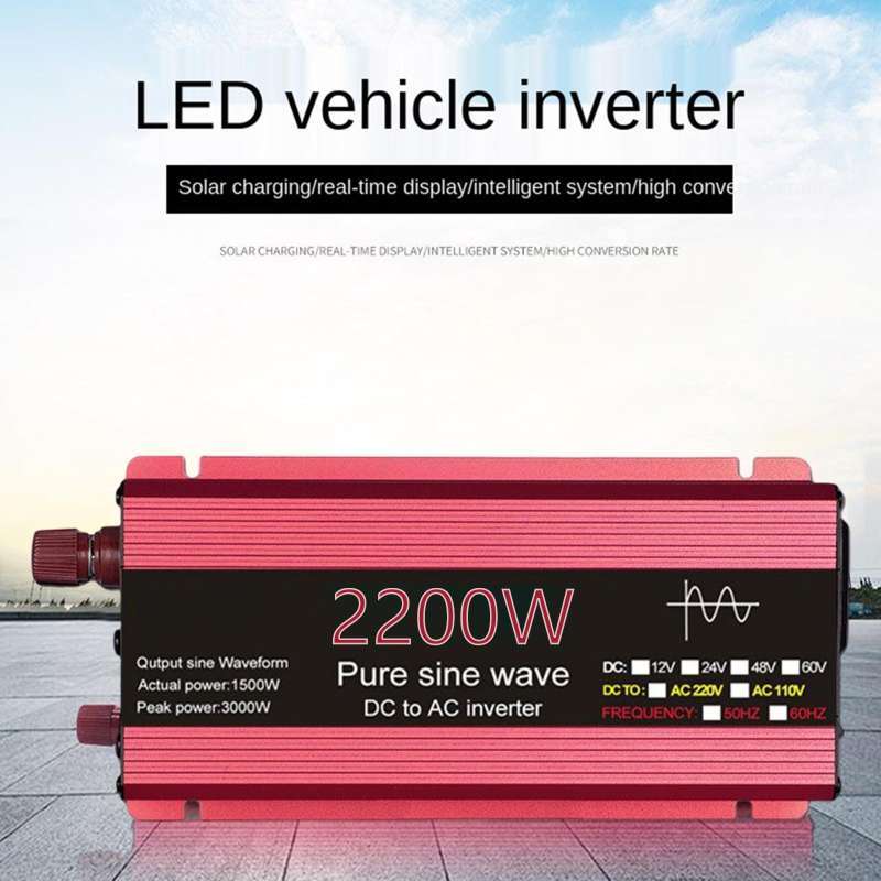Promo Power Inverter Converter Digital Display for Laptop 2.2KW 12V ...