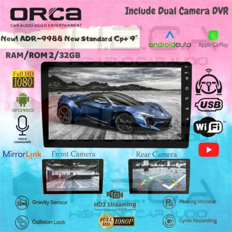 Jual ORCA ADR9988 CP New Standard Android 9 Head Unit + Dual Camera