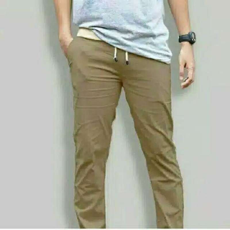 Jual CELANA PANJANG CHINOS RIP KARET PRIA UKURAN 27-32 di Seller M F