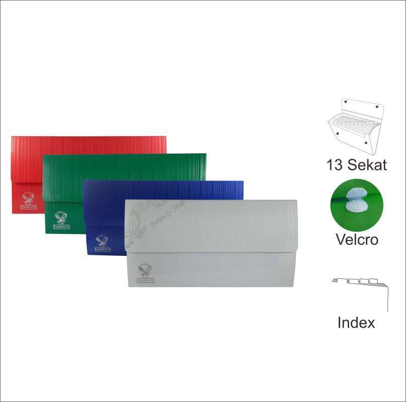 Jual EAGLE Expanding File Giro 13 Sekat Dengan Velcro / Map Harmonika