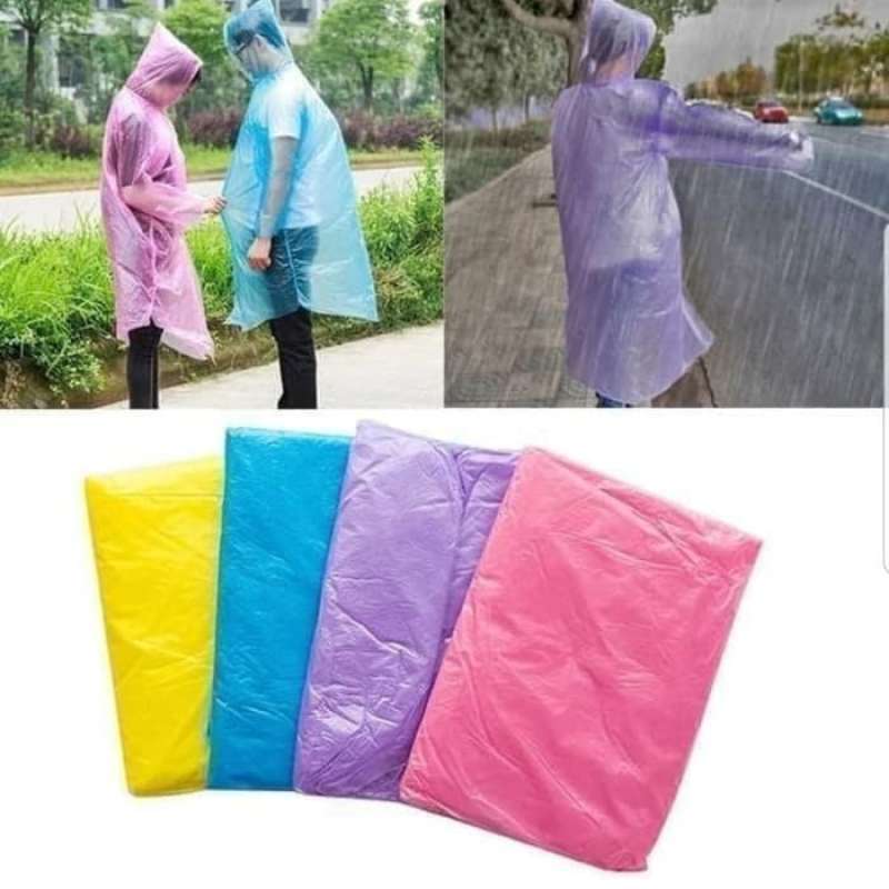 Promo JAS HUJAN TIPIS 1X PAKAI JAS HUJAN PLASTIK SEKALI PAKAI BAHAN