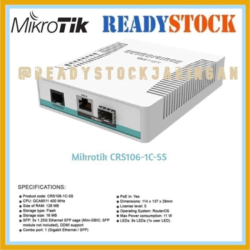 Promo Mikrotik Crs106-1c-5s Diskon 11% Di Seller Whole Shop ...
