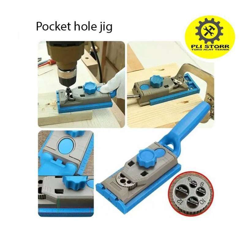 Jual Pocket hole jig/ Dowel jig drill guide/ Mata bor sekrup doweling