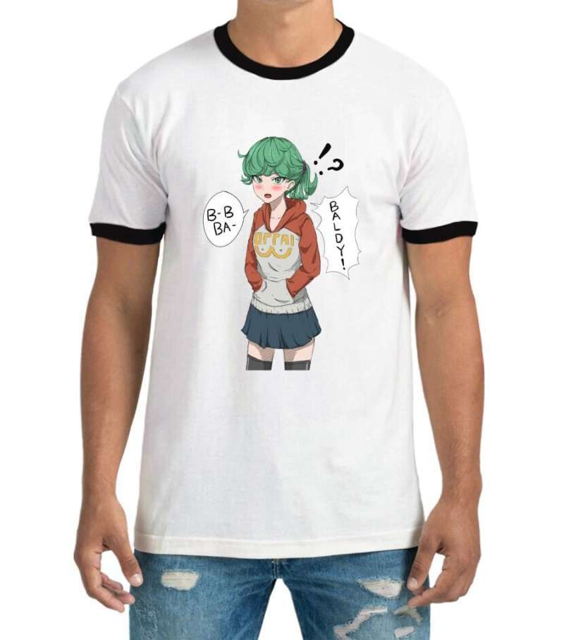 Jual Kaos Baju Raglan 3/4 Ringer Tee Anime One Punch Man Tatsumaki