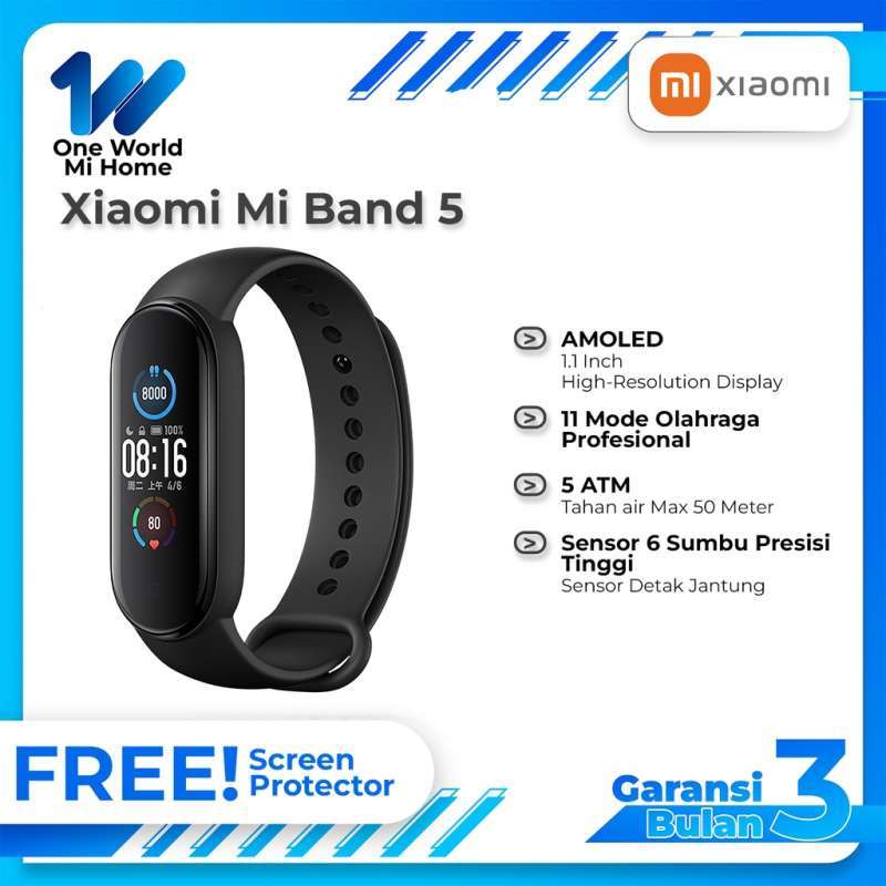Jual Mi Band 5 Smartwatch Jam Tangan Pintar Smartband Mi Band 5 ...