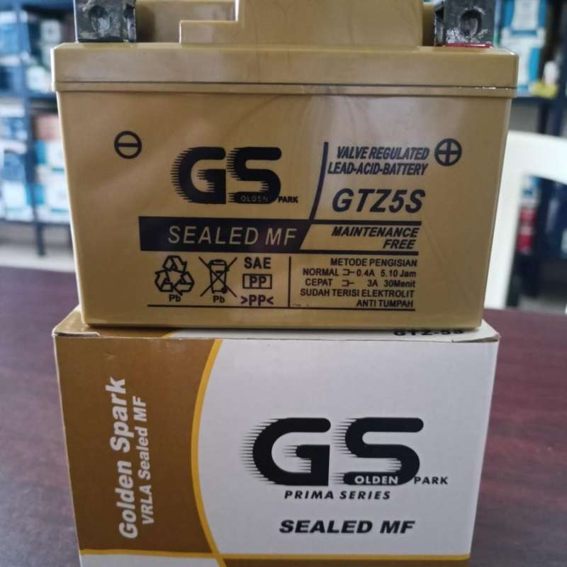 Jual Aki Mio / Aki GS Gold GTZ5S Golden Spark/ 12V 5AH/ Aki Beat/ Aki