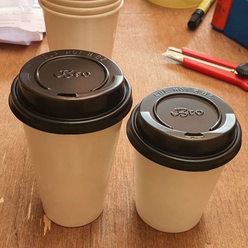 Jual LID PAPER CUP TUTUP GELAS KERTAS UKURAN 12OZ HITAM 12 OZ di Seller ...