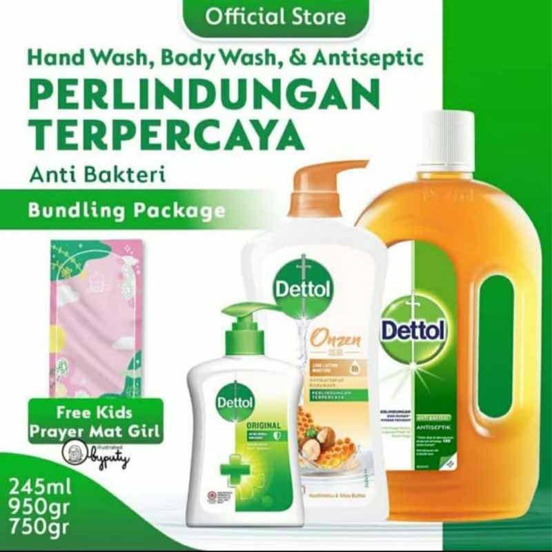 Jual Dettol Antiseptic 750GR, Body Wash 950GR, Hand Wash 245ML di