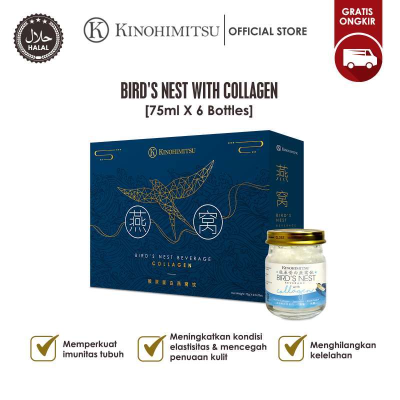 Promo Kinohimitsu Bird's Nest with Collagen (Minuman Sarang Burung