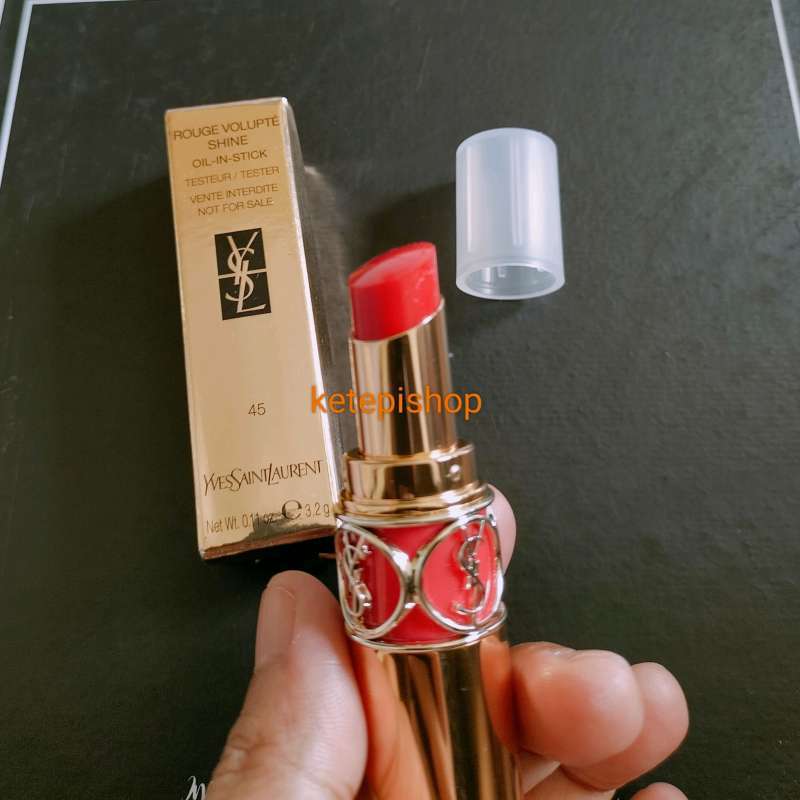 Jual YSL Rouge Volupte Shine Oil in Stick 45 Rouge Tuxedo di Seller Kota Tangerang