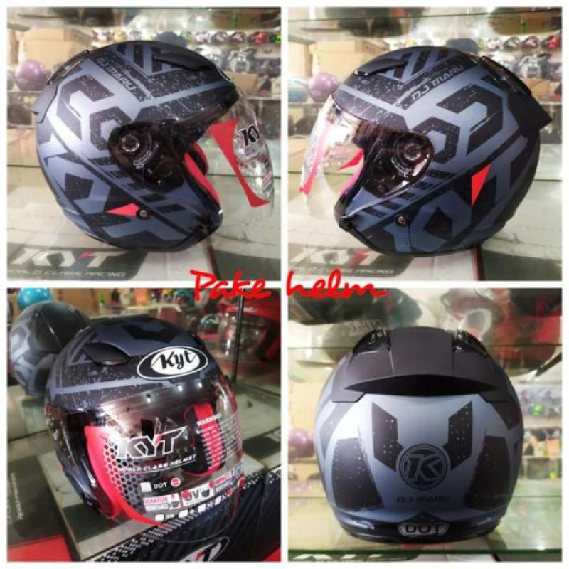 Jual HELM KYT DJ MARU 16 BLACK GREY DOFF HELM KYT HALF FACE di Seller