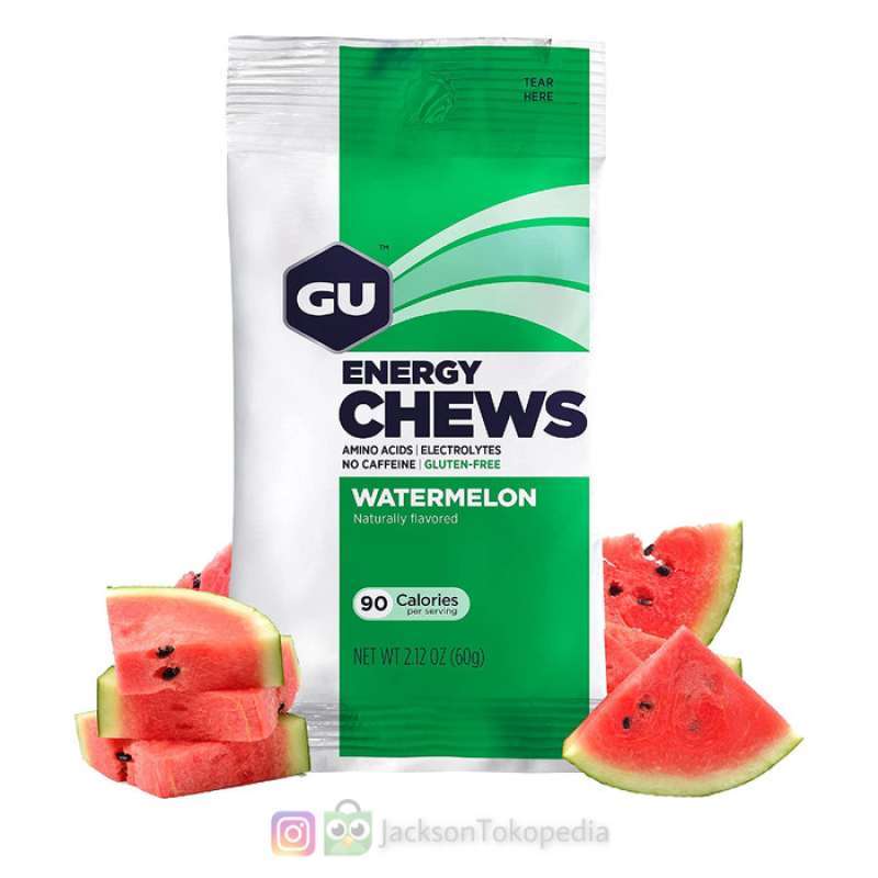 Promo GU Energy Chews Watermelon / Electrolytes Hydration Gummy Bar Gel