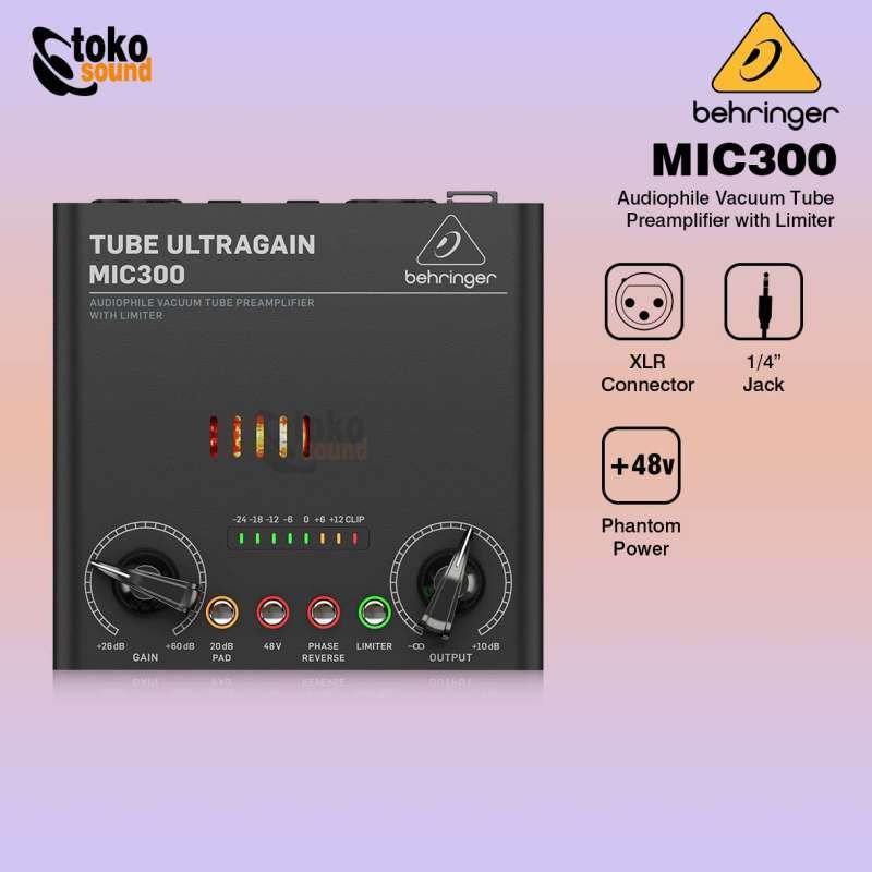 Jual Behringer Mic300 Audiophile Vacuum Tube Preamplifier With Limiter