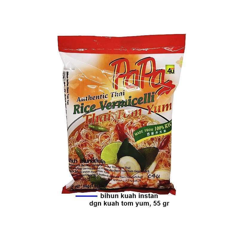 Promo PAPA Bihun Instan THAI TOM YUM [55 gr] Rice Vermicelli Diskon 17% ...
