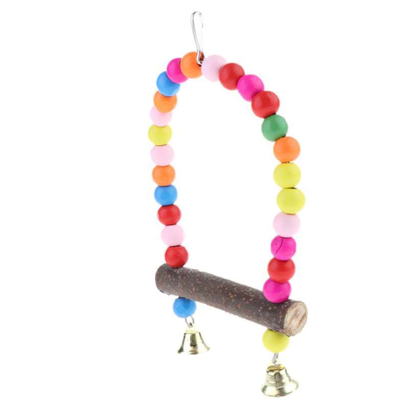 Promo Bird Parrot Cockatiel Hanging Climbing Swing Rings Standing Frame