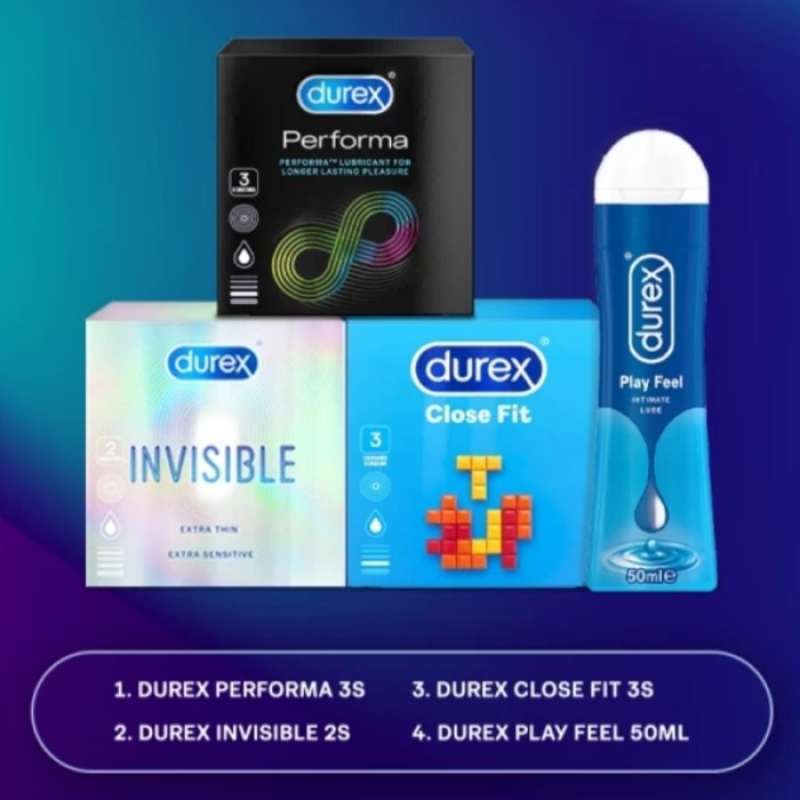 Promo Durex Play Lubricant 50ml + 3 Box Kondom Durex Mix Varian Diskon
