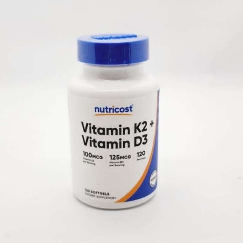 Promo NUTRICOST Vitamin K2 (MK7) (100mcg) + Vitamin D3 (5000 IU) 120 Softgel Diskon 33 di