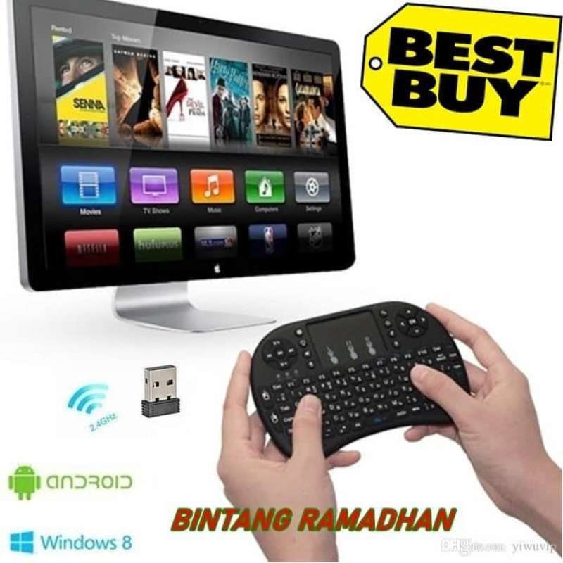 Jual MINI KEYBOARD WIRELESS i8 2,4 GHZ FOR SMART TV & ANDROID BOX WINDOWS di Seller