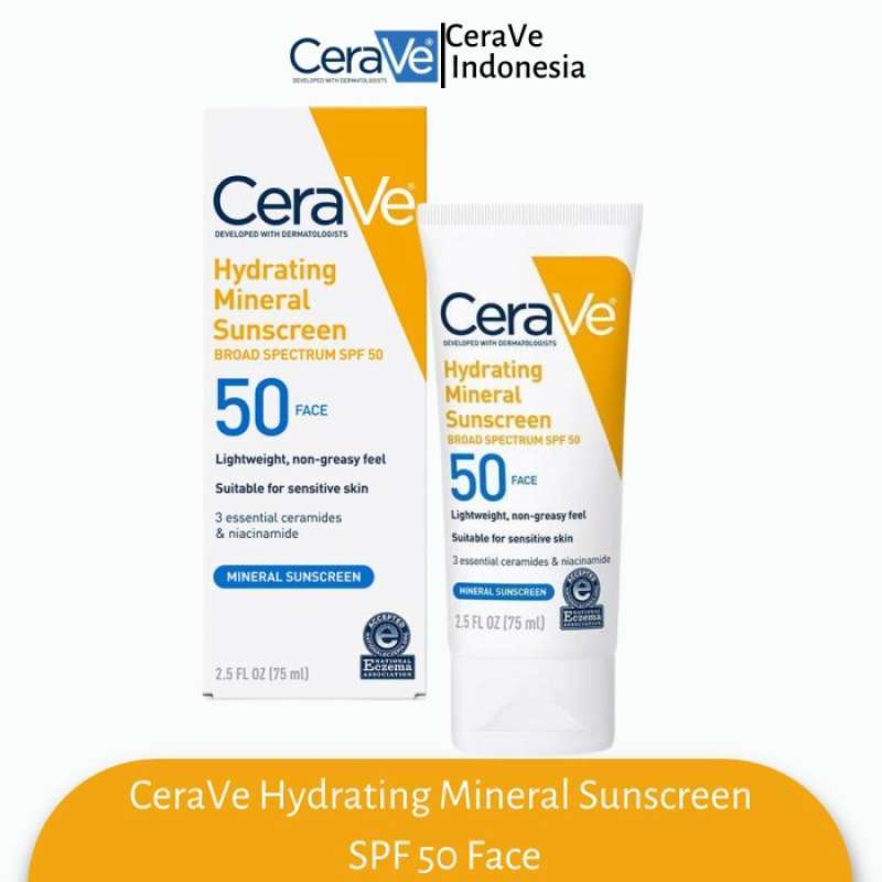 Promo CeraVe Hydrating Sunscreen SPF 50 Face Lotion 75 ml Diskon 33 di