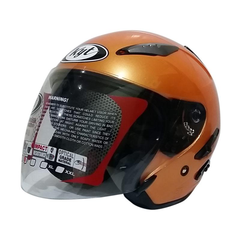Jual KYT Galaxy Helm Half Face Orange Metalik di Seller AFRA SHOP
