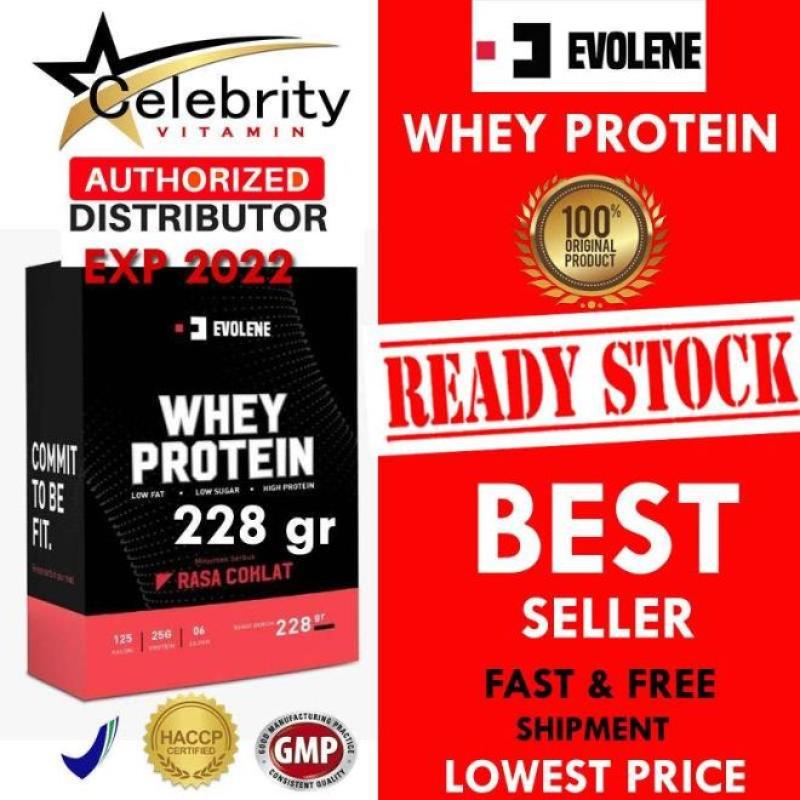 Jual EVOLENE WHEY PROTEIN 228 GRAM BPOM 6 SACHET COKELAT SUSU PROTEIN